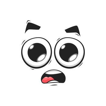 Emoji With Shocked Facial Expression Isolated Face With Eyes In