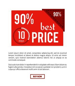 Best deal label red color isolated on white Vector Image
