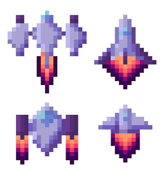 Image Details INH_47129_67559 - Pixel game vector, isolated set of  spaceship run of fuel, outer space exploration, video gaming retro flat  style. 8 Bit space ships with wings and flames, pixelated cosmic