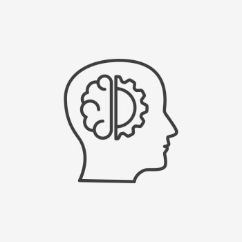 simple brain icon in head