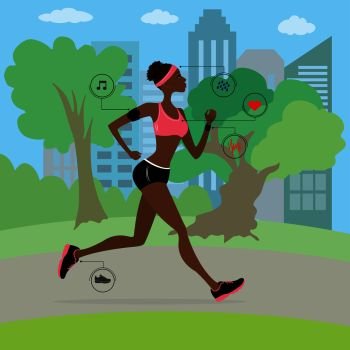 Jogging woman outdoors. Girl running in sportswear. Morning jog in