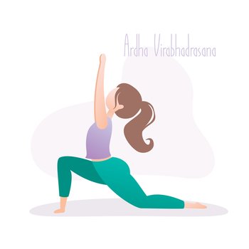 Woman doing Low plank pose Chaturanga dandasana exercise. Flat vector  illustration isolated on white background 7745834 Vector Art at Vecteezy