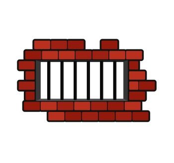 Window with sawed prison bars jail break Vector Image