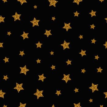 Night Time Sky Golden Glitter Stars Good Night Vector Illustration
