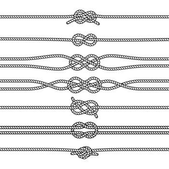 Image Details IST_11112_01832 - Nautical ropes. Sailing decoration  elements. Rope marine vector illustration