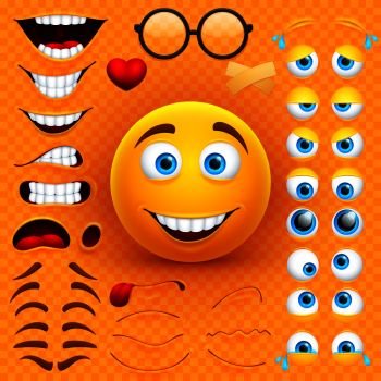 Face Laugh. Smiley, Funny Icon. Face with Eyes, Tongue and Mouse with  Emoji. Happy and Smile Emoticon. Cartoon Character Stock Vector -  Illustration of isolated, mouth: 238046991