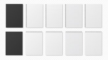 Blank Realistic Open Notebook With Lines Isolated On White