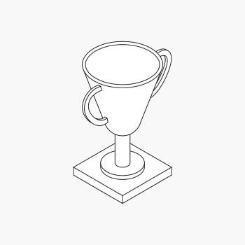 Premium Vector  Award tennis ball trophy cup icon in isometric 3d
