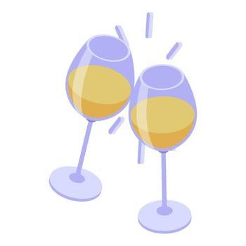 Red And White Wine Glasses Clink Vector Isolated Cheers Stock Illustration  - Download Image Now - iStock
