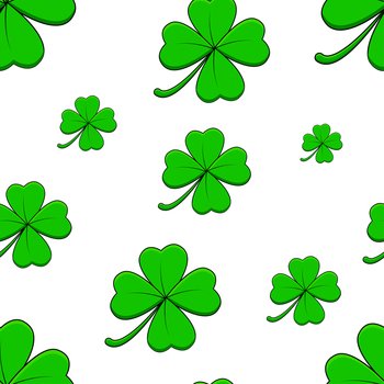 St. Patrick's Day vector seamless pattern, background from green