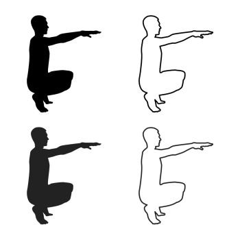 male exercise silhouette