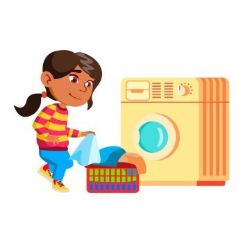 washing clothes cartoon