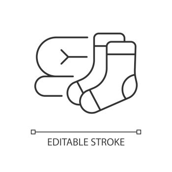 Socks icon, color, line, outline vector sign, linear style