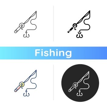 Image Details IST_18896_94848 - Fishing rod and reel black glyph icon. Basic  fishing gear. Carbon matherial. Fishing tournament. Ocean fishing,  spinnerbait. Silhouette symbol on white space. Vector isolated  illustration. Fishing rod and