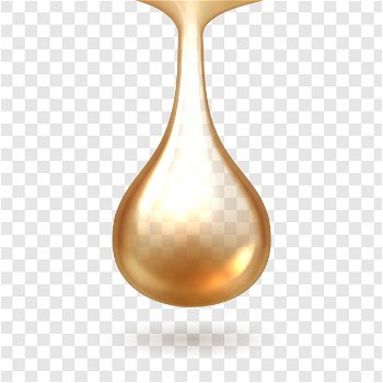 Premium Vector  Golden droplet. realistic serum drop. transparent oil tear  isolated on white background