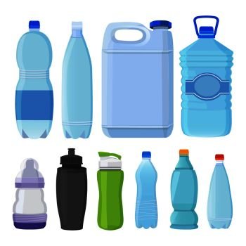 Plastic water bottle set containers of different capacities Stock Vector by  ©ideyweb 293298150