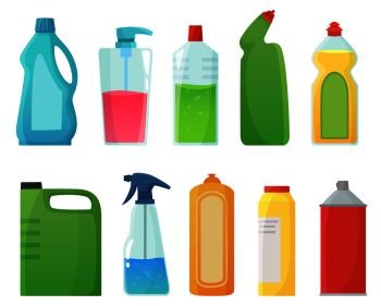 Household item and cleaning supply icon set Vector Image