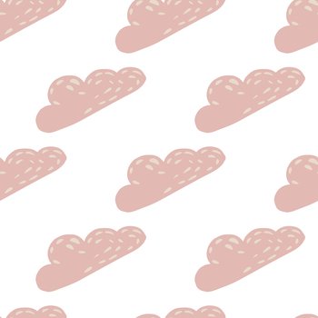 Pink heart shaped cloud isolated on white background vector