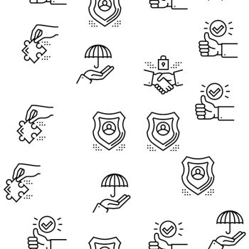 Office seamless pattern with thin line icons Vector Image