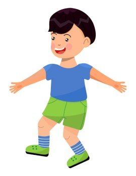 Kids jumping. Happy cartoon child, excited children jump together. Fun By  Microvector
