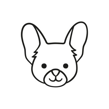 Cute dog head isolated icon design Royalty Free Vector Image