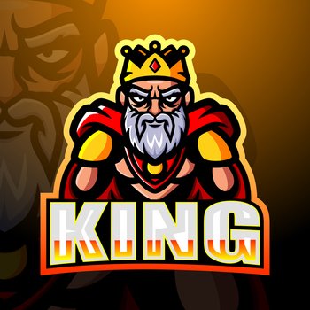 Design do logotipo do mascote king asgard esport
