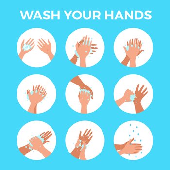 wash hands with soap cartoon