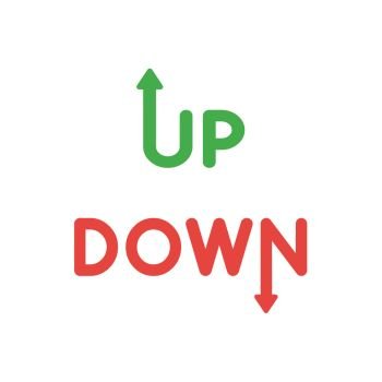 Vector Illustration Icon Concept Of Down Word With Arrow Moving