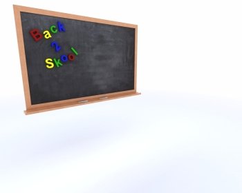 3D Render of a Chalkboard with magnetic letters