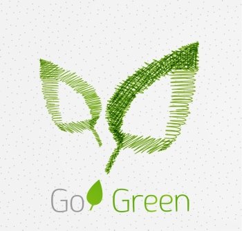 Green leaf hand drawn concept