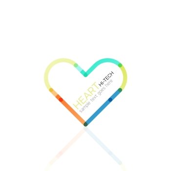 Logo love heart  abstract vector linear geometric business icon