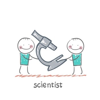 scientist Fun cartoon style illustration The situation of life
