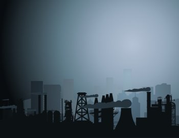 Industrial city Panorama of an industrial city A vector illustration