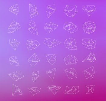Hipster thin line cosmic background  polygonal triangles and space background