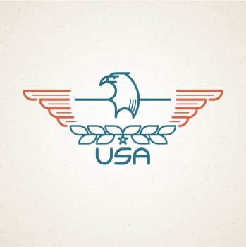 Made in the USA Symbol with American flag and eagle templates emblems Vector illustration EPS 10 Made in the USA Symbol with American flag and eagle