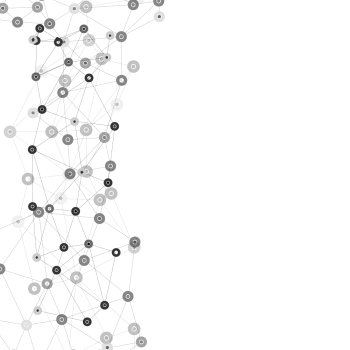Molecule structure  gray background for communication  vector illustration