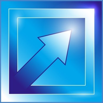 Blue arrow icon Eps 10 used effects glowing