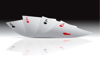 Four card aces vector illustration Poker concept