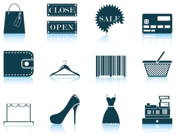 Set of shopping icon EPS 10 vector illustration without transparency
