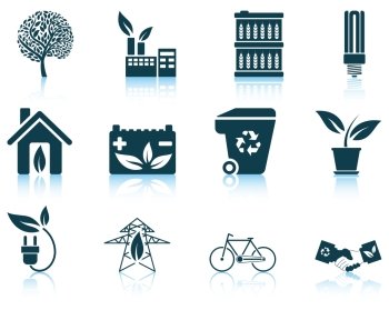 Set of ecological icon EPS 10 vector illustration without transparency