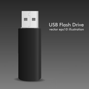 Black USB flash drive