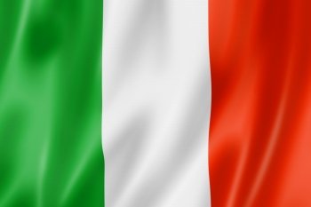 Italy flag  three dimensional render  satin texture Italian flag