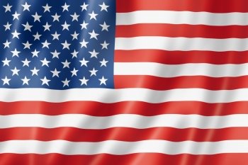 USA flag  three dimensional render  satin texture United States flag