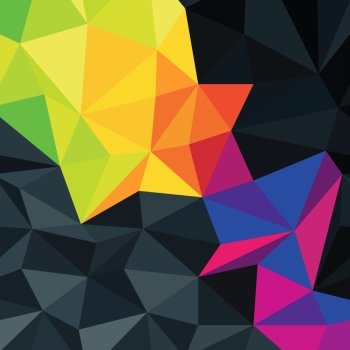 Abstract triangles background with colorful accented area  vector