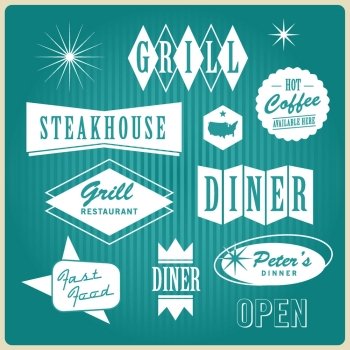 Vintage restaurant logo  badges and labels