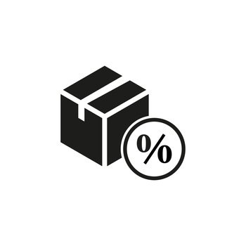 Delivery box percent icon EPS 10 Stock image Delivery box percent icon EPS 10