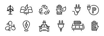 Electric energy vecto icons Energy signs EPS 10