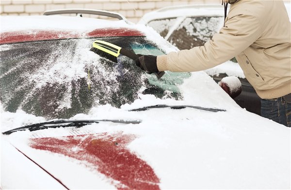 Car scraper for vehicle glass winter ice cleaning Vector Image