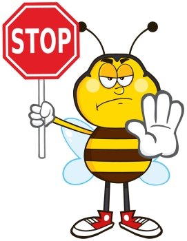 cartoon angry bee