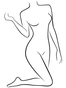 Abstract slim female body Royalty Free Vector Image